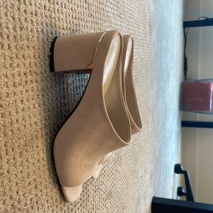 Never worn! Like new! Blush open back mules!
